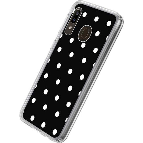 Black and White Polka Dots Galaxy A20 Clear Case